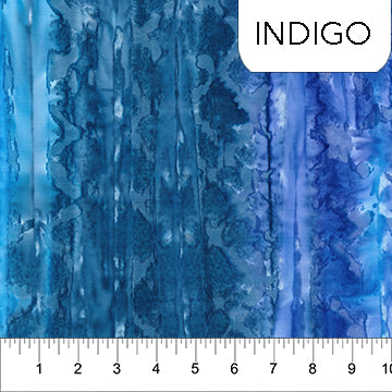 Brush Strokes Batik Quilt Fabric - Brush Strokes in Indigo Blue - 81230-43