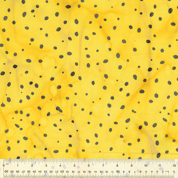 Bumble Batik Quilt Fabric - Ditsy Dots in Yellow - 2487Q-X