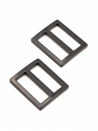 By Annie Bag Hardware - 1" Slider, Widemouth, Flat, set of two, Black - HAR1-SLBM-TWO