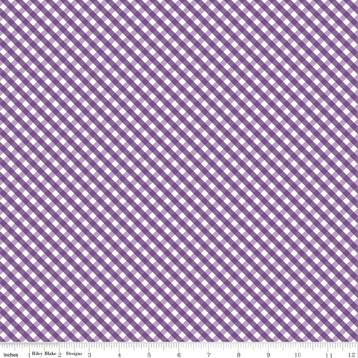 Hydrangeas in the Garden - Gingham in Purple - C16835-PURPLE