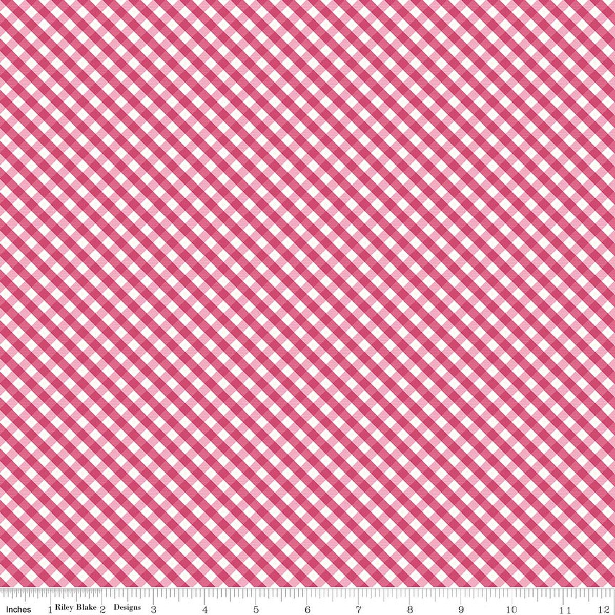 Hydrangeas in the Garden - Gingham in Raspberry - C16835-RASPBERRY