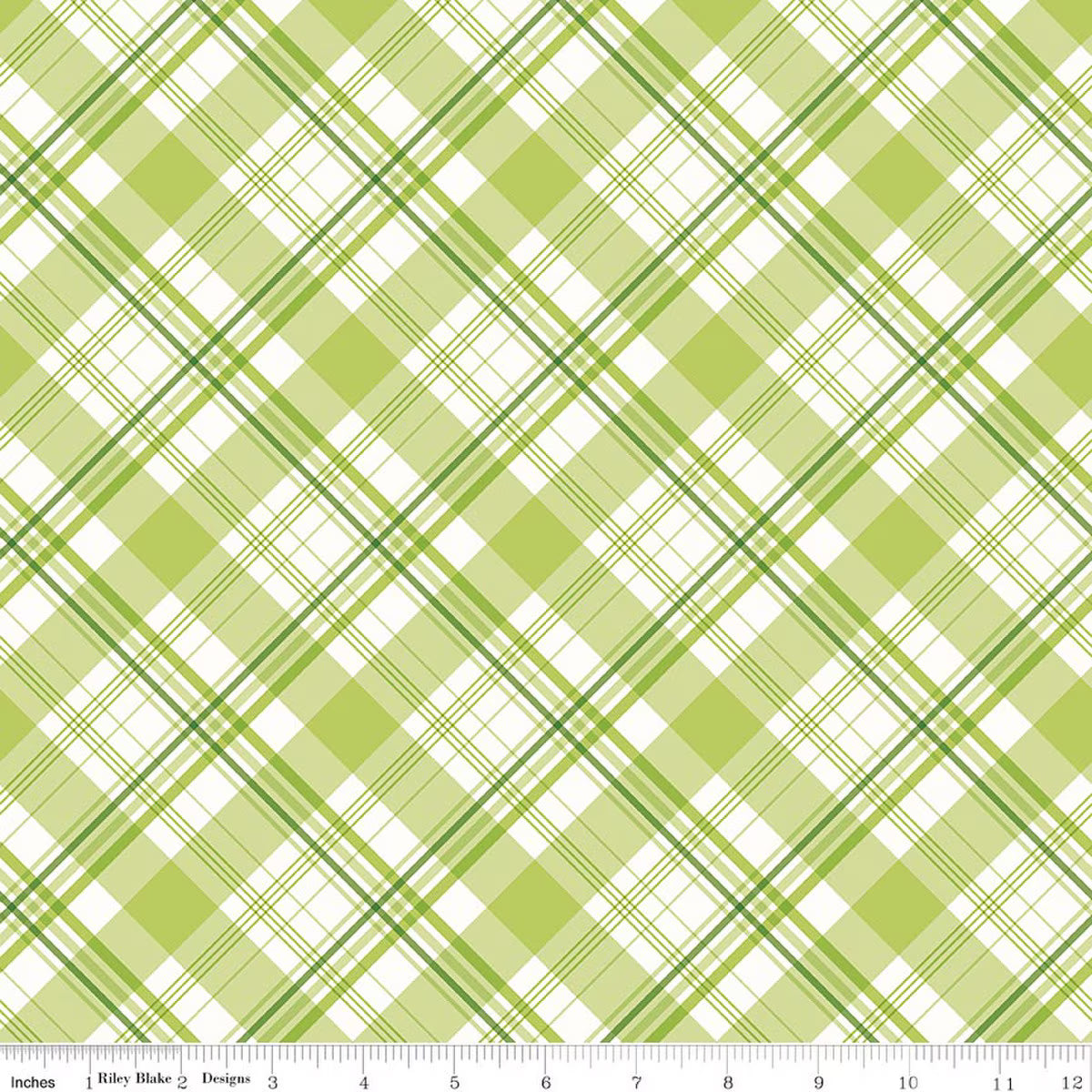 Hydrangeas in the Garden - Plaid in Green - C16838-GREEN
