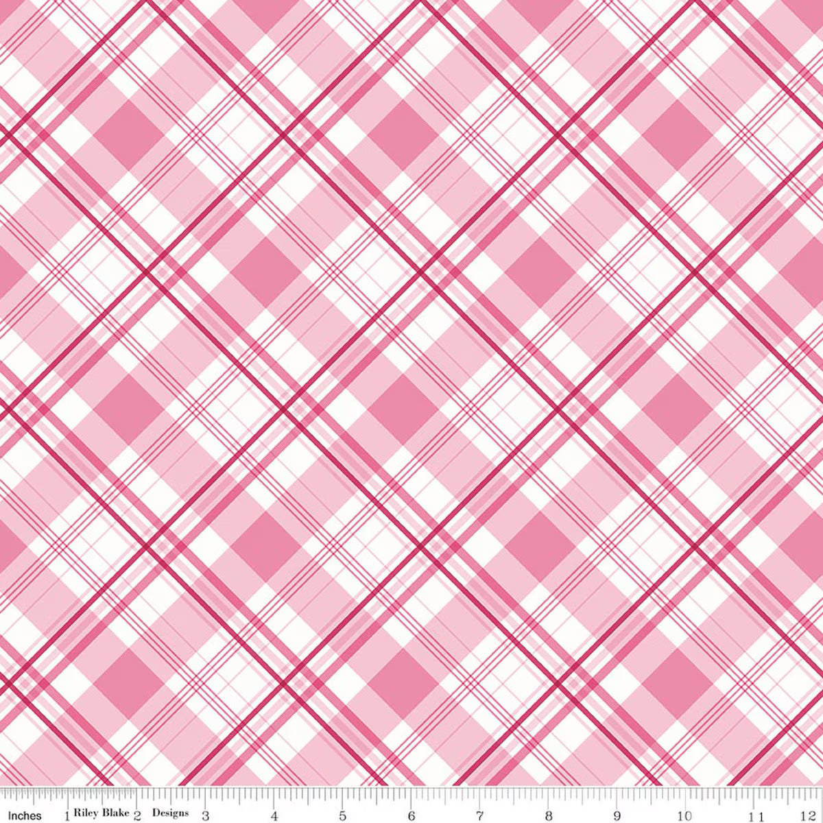 Hydrangeas in the Garden - Plaid in Pink - C16838-PINK