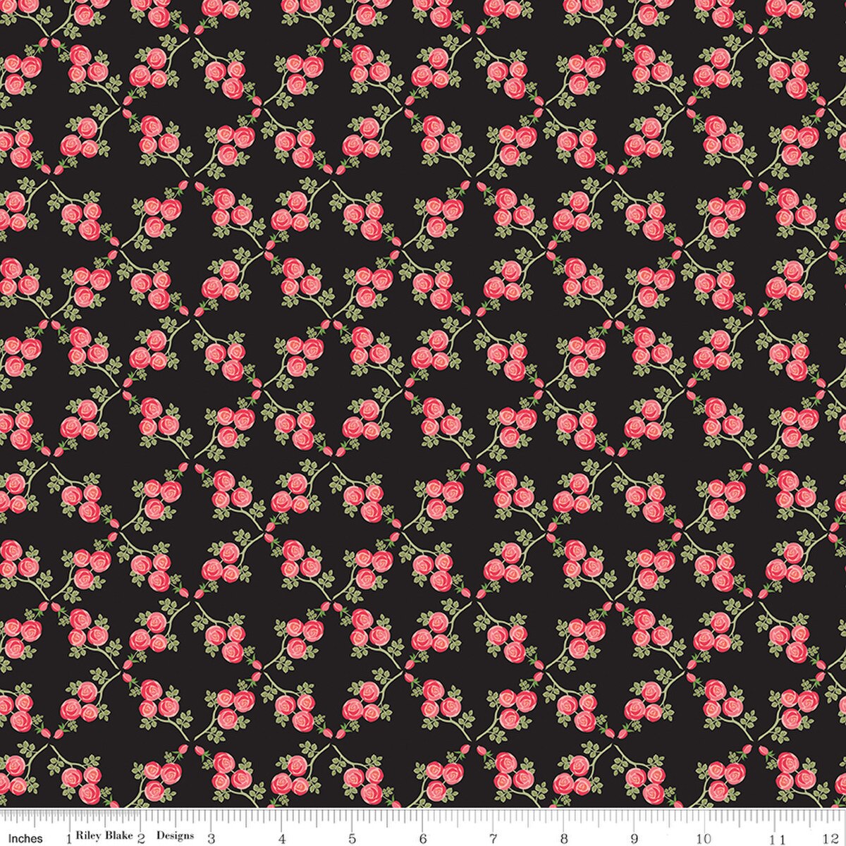 Front Porch Quilt Fabric - Trellis in Black - C17211-BLACK