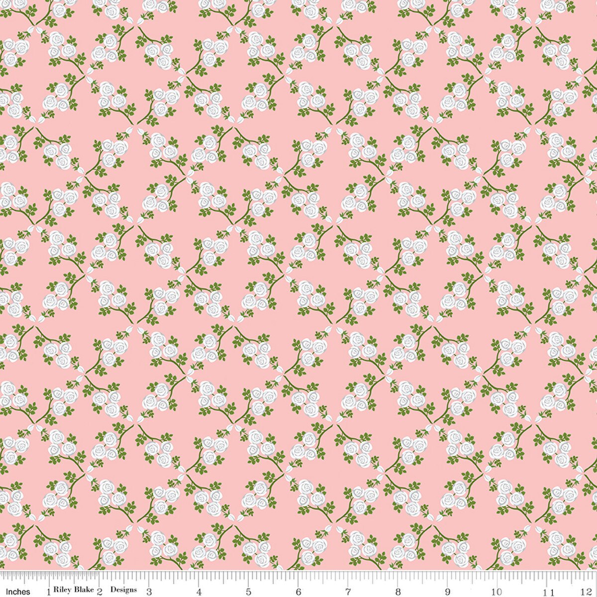 Front Porch Quilt Fabric - Trellis in Pink - C17211-PINK