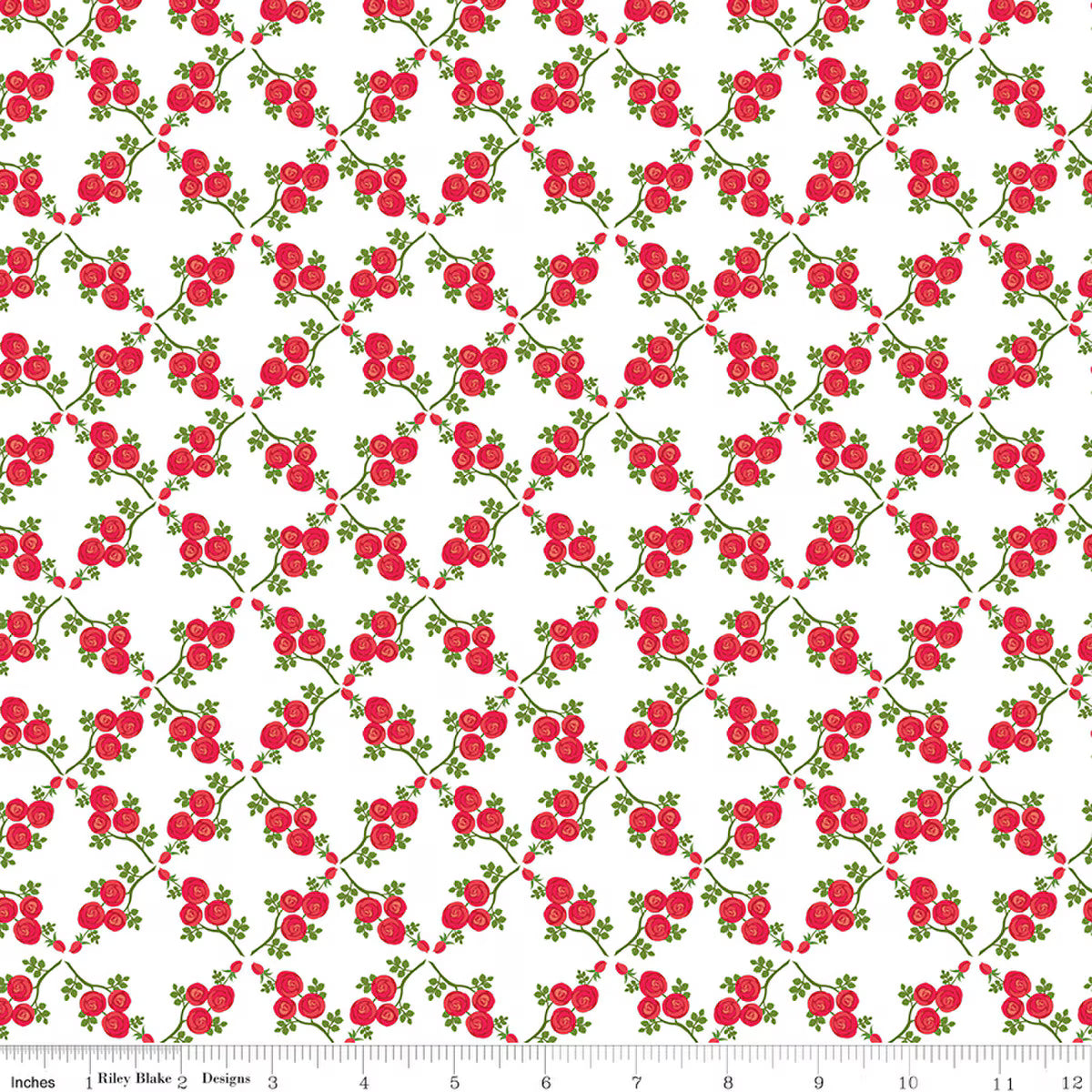 Front Porch Quilt Fabric - Trellis in White - C17211-WHITE