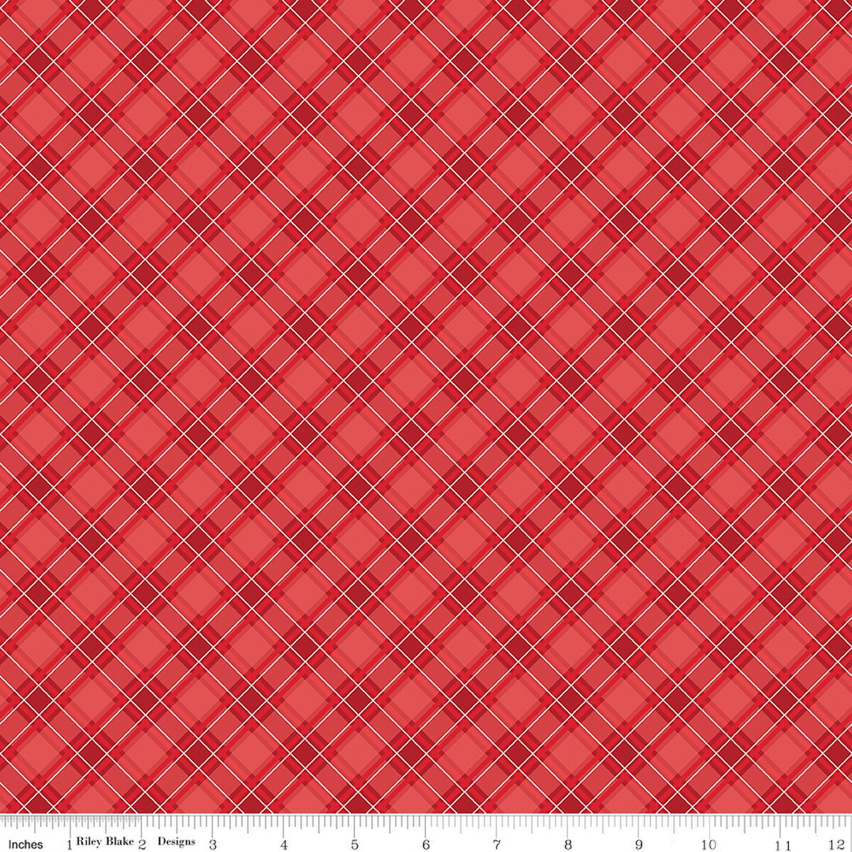 Front Porch Quilt Fabric - Plaid in Red - C17213-RED