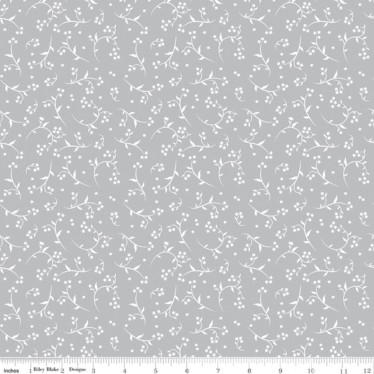 Front Porch Quilt Fabric - Stems in Gray - C17214-GRAY