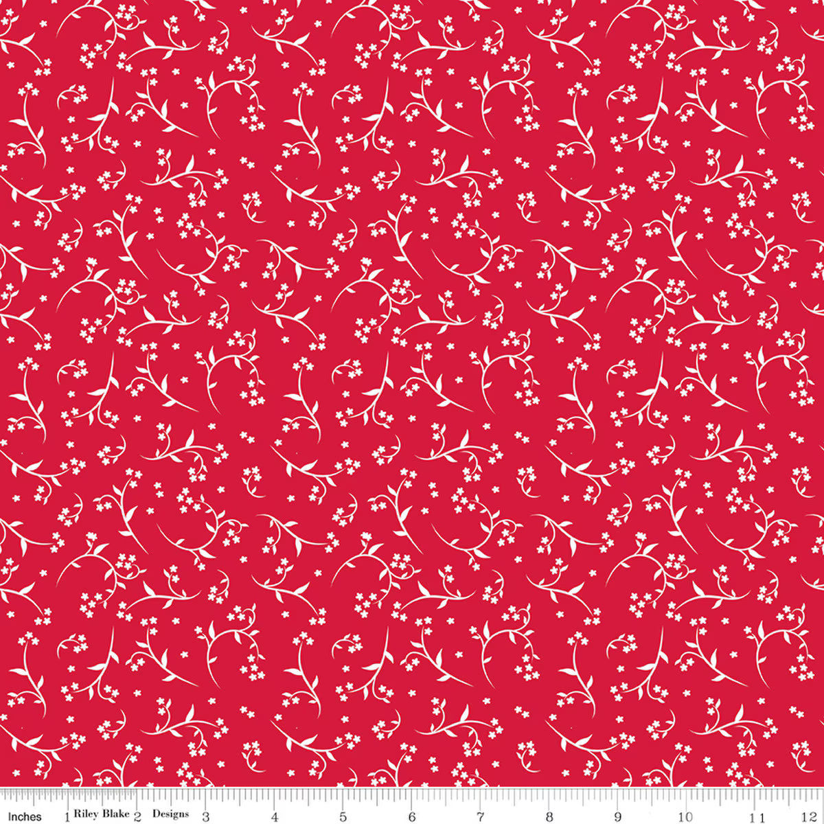 Front Porch Quilt Fabric - Stems in Red - C17214-RED