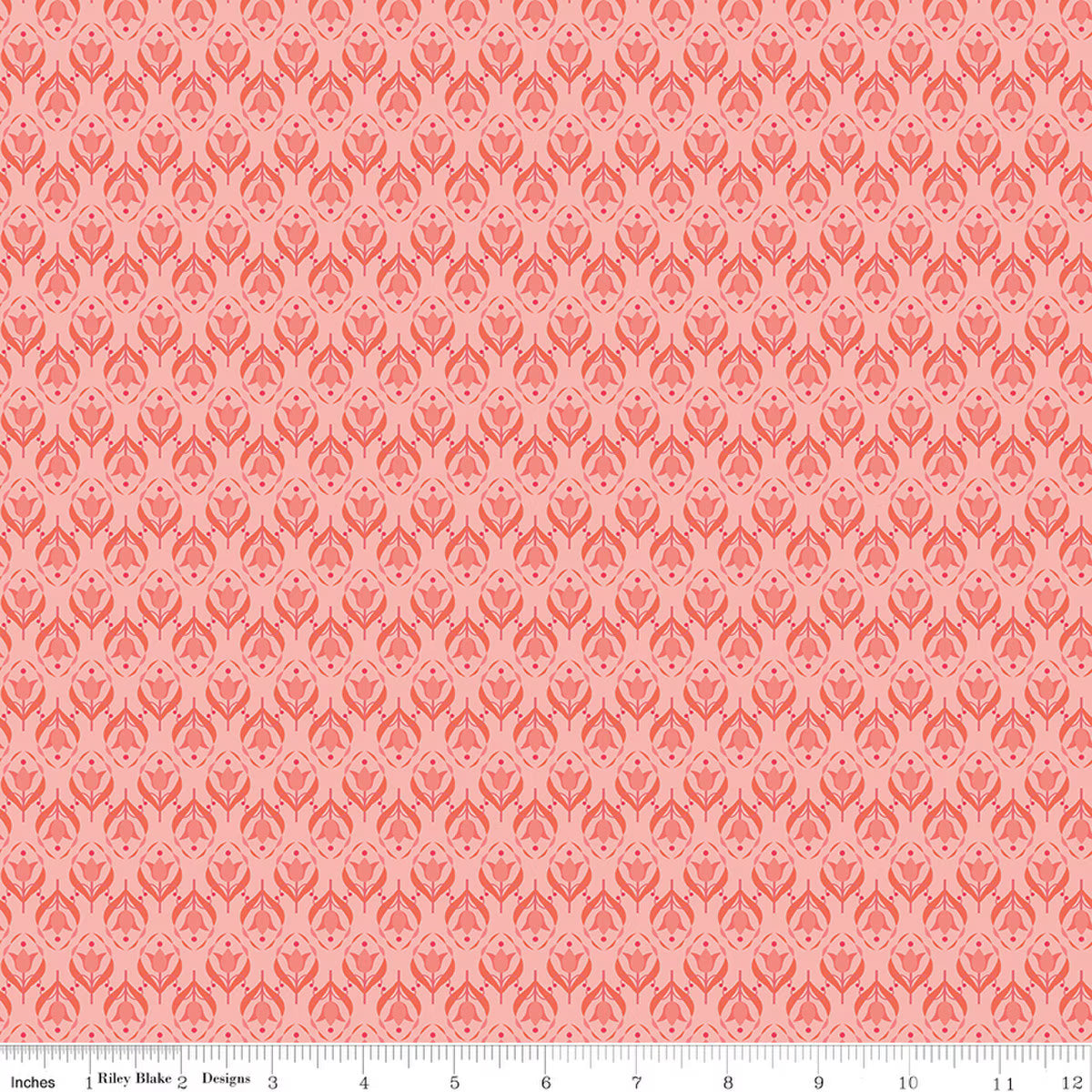 Front Porch Quilt Fabric - Medallions in Coral - C17216-CORAL