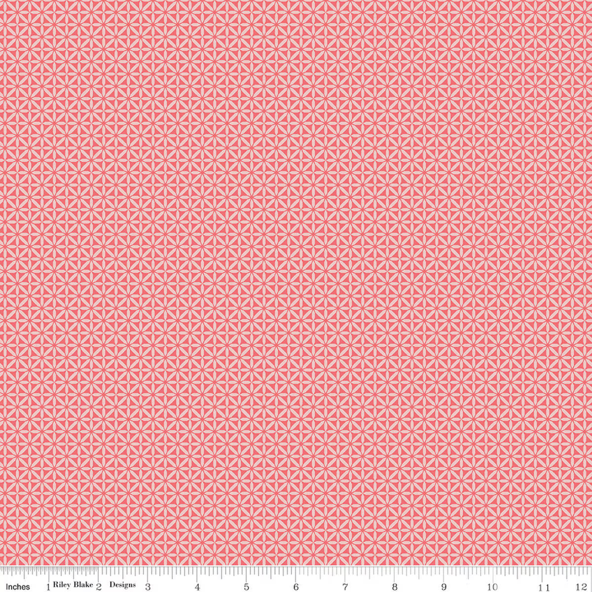 Front Porch Quilt Fabric - Geometric in Coral - C17217-CORAL