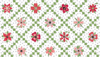 Front Porch Quilt Fabric - Flower Chain Cheater Print on White - C17219-WHITE