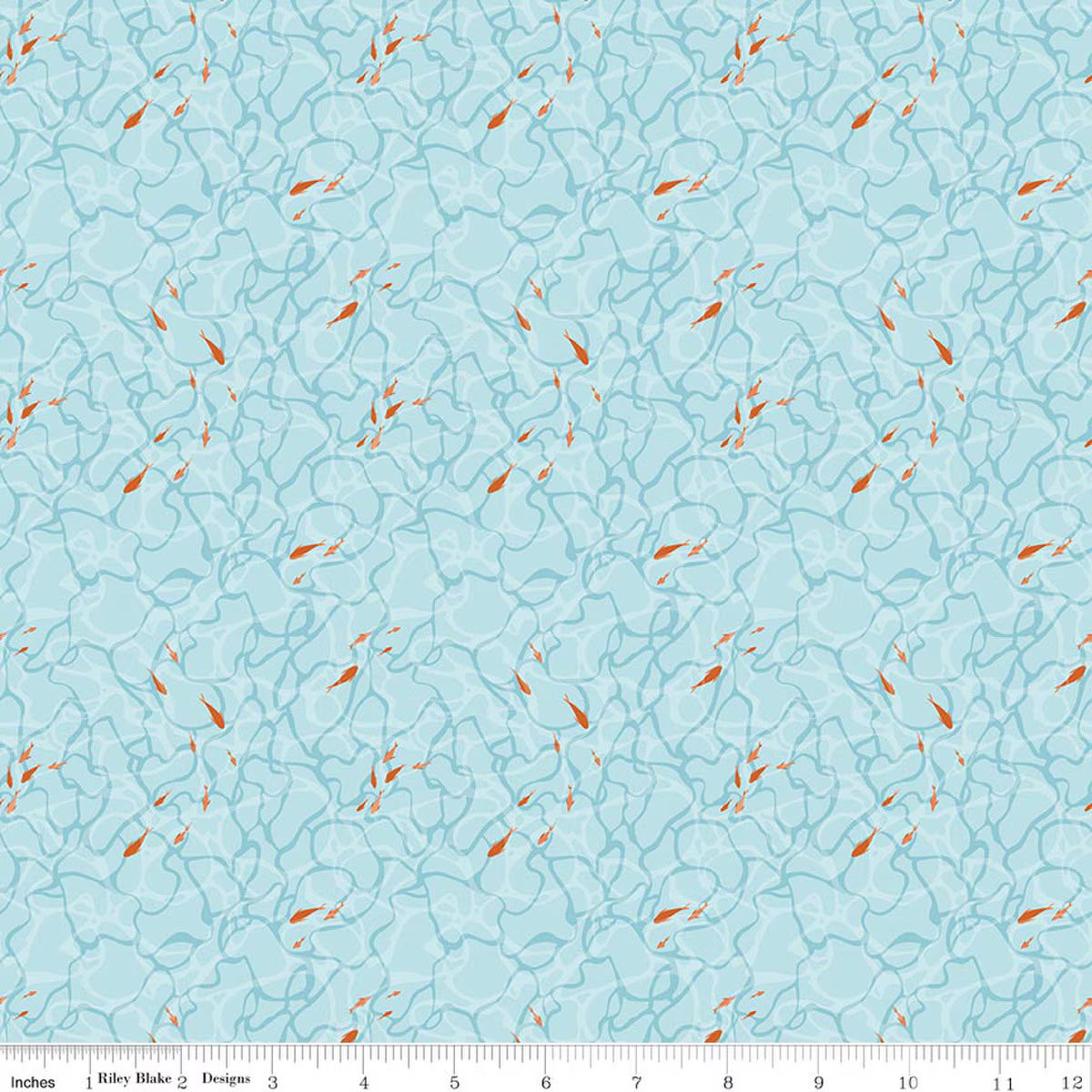 Reef Quilt Fabric -Ocean Floor in Sky - C17276-SKY