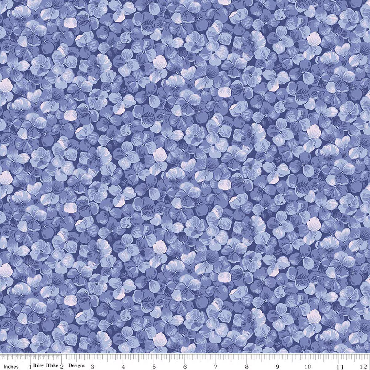 Hydrangeas in the Garden - Allover Floral in Periwinkle Pearl - CPL16831-PERIWINKLE