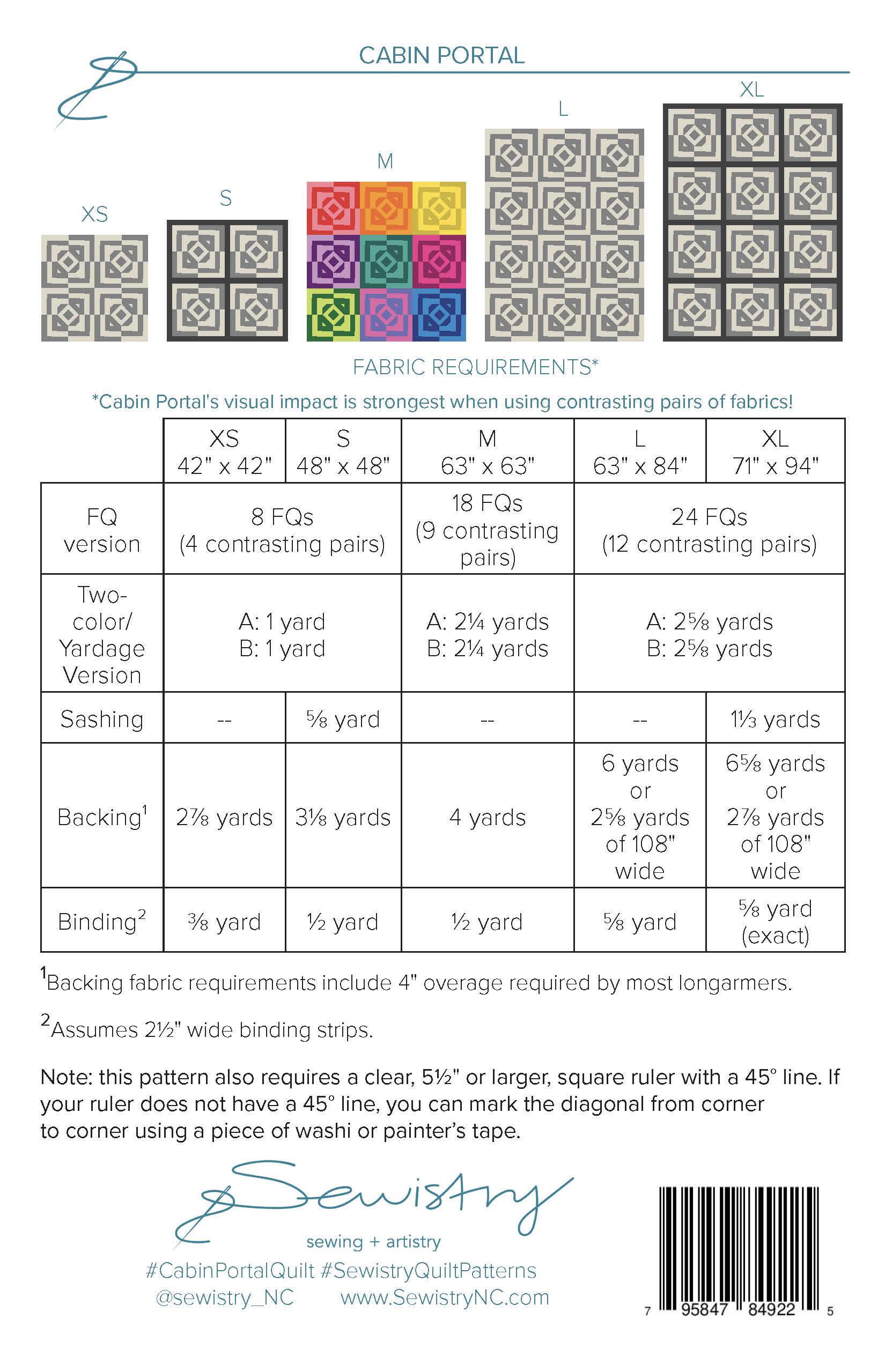 Digital Download: Cabin Portal Quilt Pattern by Jennifer Marks