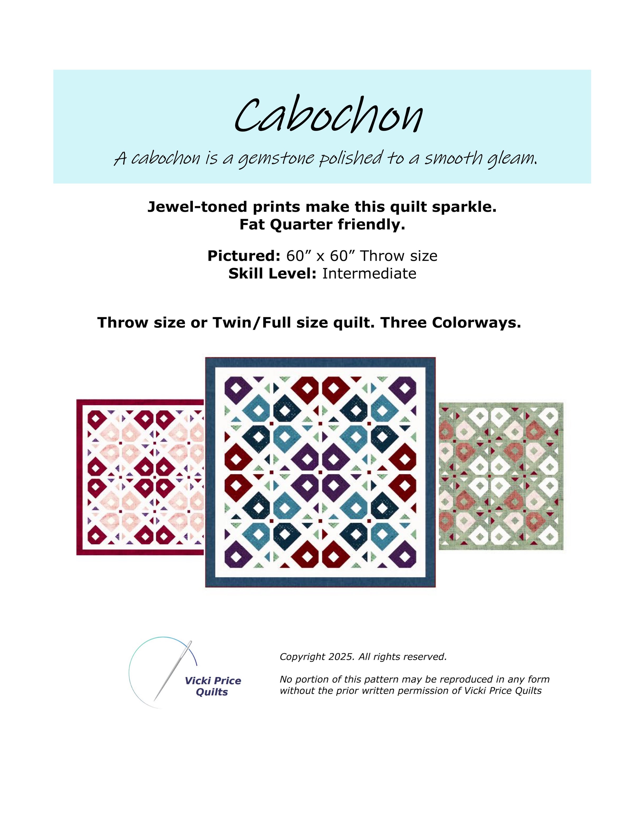 Cabochon Quilt Pattern by Vicki Price - CAB-VP