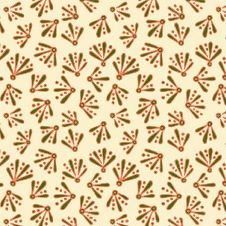 Cactus Garden Quilt Fabric -  Geo in Cream - 2600 30146 E