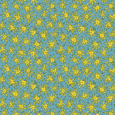 Cactus Garden Quilt Fabric -  Spider Flower in Blue - 2600 30147 B