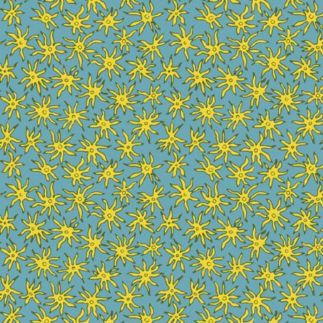 Cactus Garden Quilt Fabric -  Spider Flower in Blue - 2600 30147 B