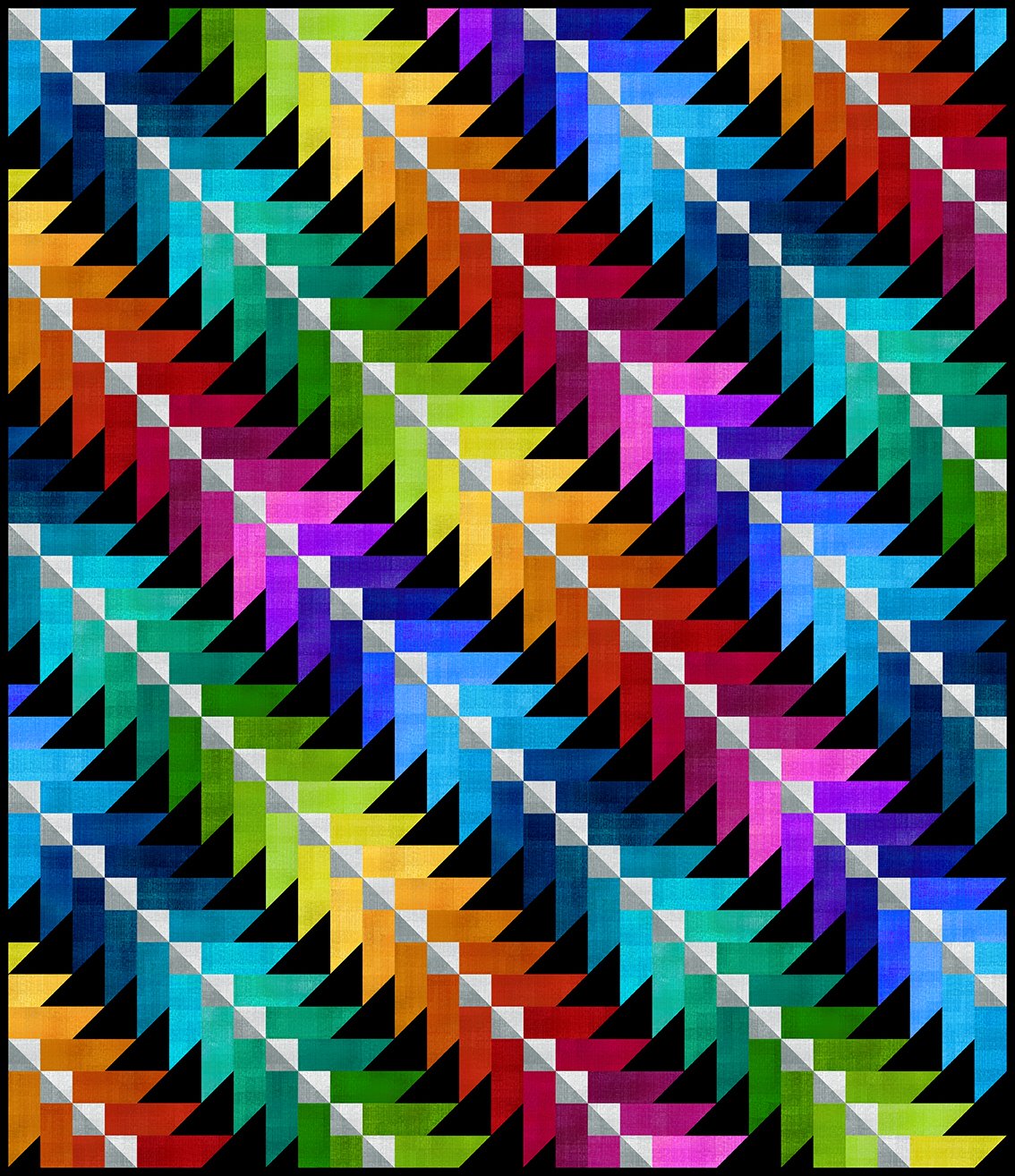 Cascading Colors Quilt Pattern - featuring Interwoven - LSCC