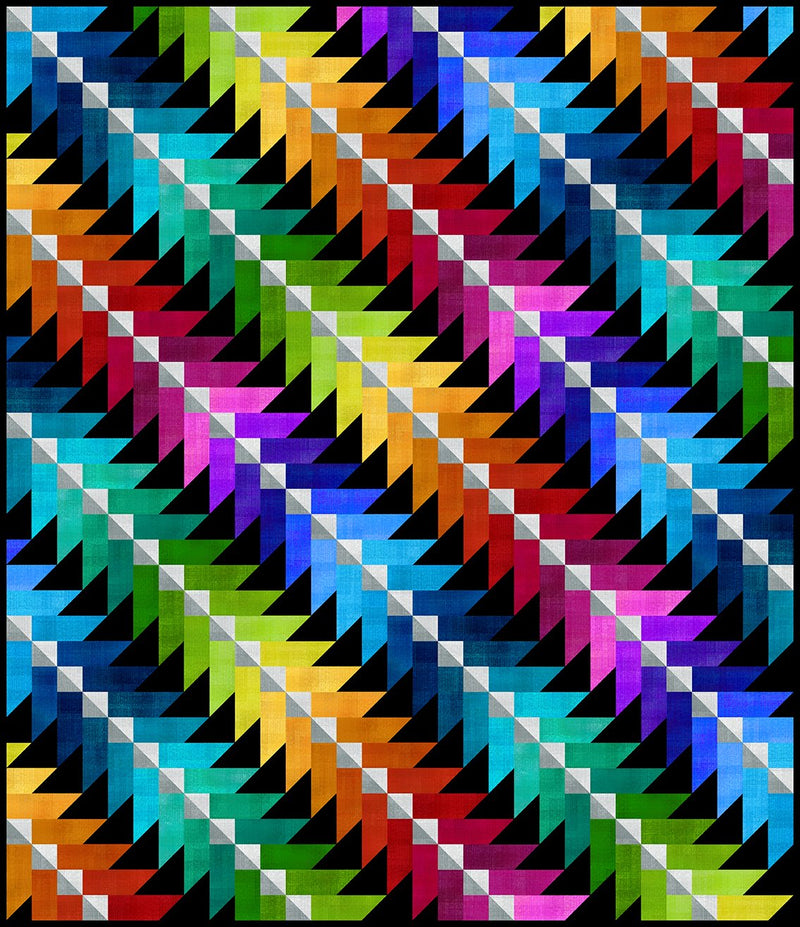 Cascading Colors Quilt Pattern - featuring Interwoven - LSCC