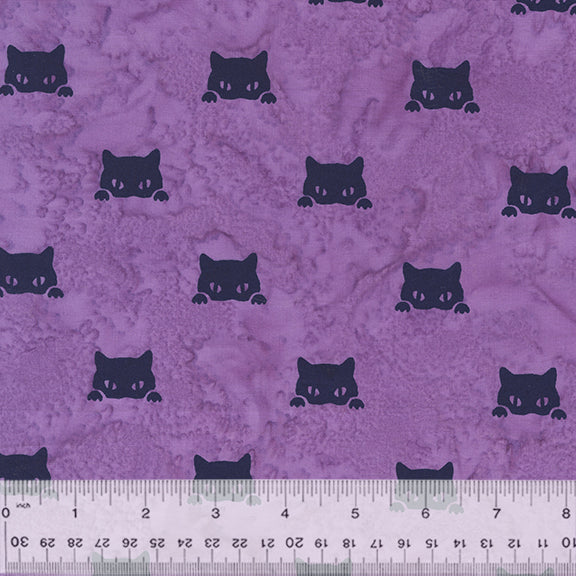 Cat Nap Batik Quilt Fabric - Sleepy Eyes in Sleepy Purple - 9190Q-8