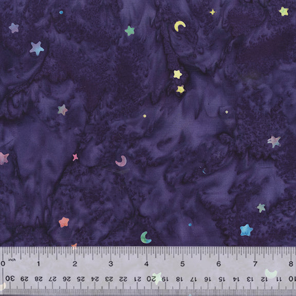 Cat Nap Batik Quilt Fabric - Star Struck in Moonbeam Purple - 9187Q-2