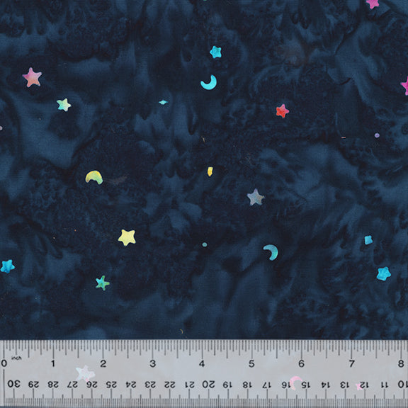 Cat Nap Batik Quilt Fabric - Star Struck in Night Sky Blue - 9187Q-1