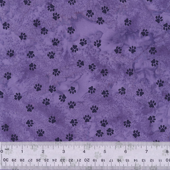 Cat Nap Batik Quilt Fabric - Tired Paws in Ultraviolet Purple - 9191Q-8