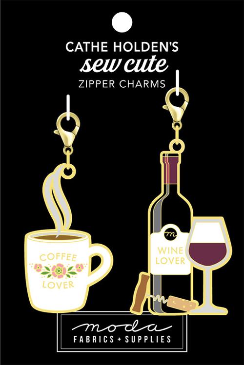 Cathe Hilden's Coffee Wine Zipper Pulls - 2 Count - CH125