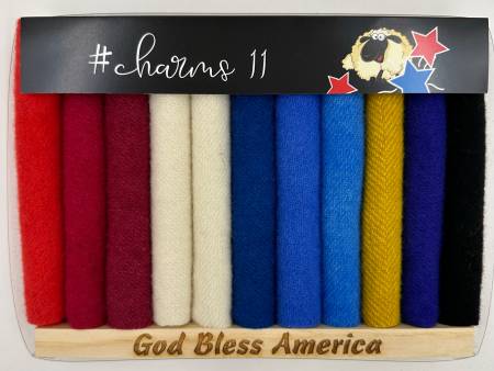 Charms 11 - 5" Red/White/Blue Wool Charms Box - CHARMS11JUL