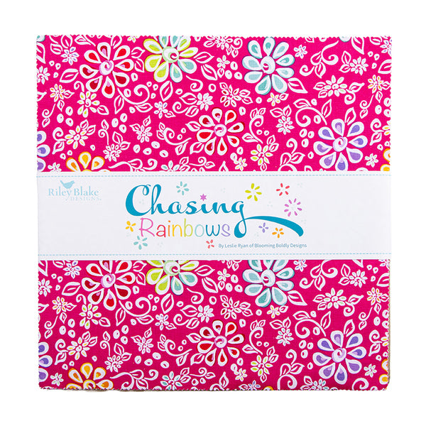 Chasing Rainbows Quilt Fabric - 10" Stacker - set of 42 10" squares - 10-18010-42