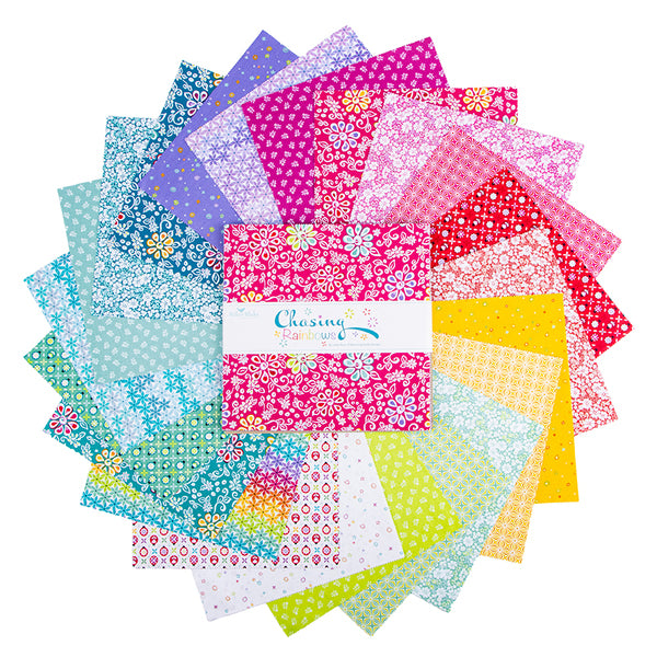 Chasing Rainbows Quilt Fabric - 10" Stacker - set of 42 10" squares - 10-18010-42