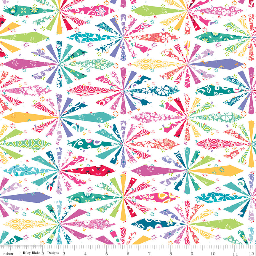 Chasing Rainbows Quilt Fabric - Cheater Print in Multi - C18017-MULTI