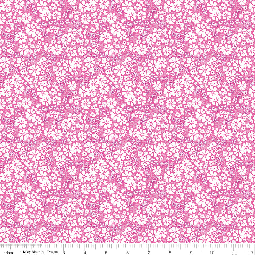 Chasing Rainbows Quilt Fabric - Everbloom in Pink - C18013-PINK