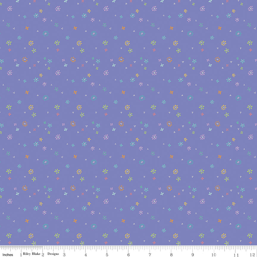 Chasing Rainbows Quilt Fabric - Garden Sprinkles in Purple - C18016-PURPLE
