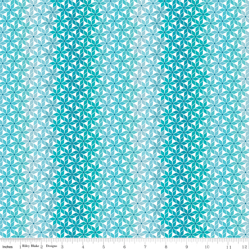 Chasing Rainbows Quilt Fabric - Stellar Weave in Aqua - C18014-AQUA