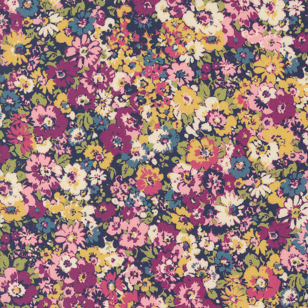Chelsea Garden Quilt Fabric - Garden Party Florals in Navy/Multi - 33744 11