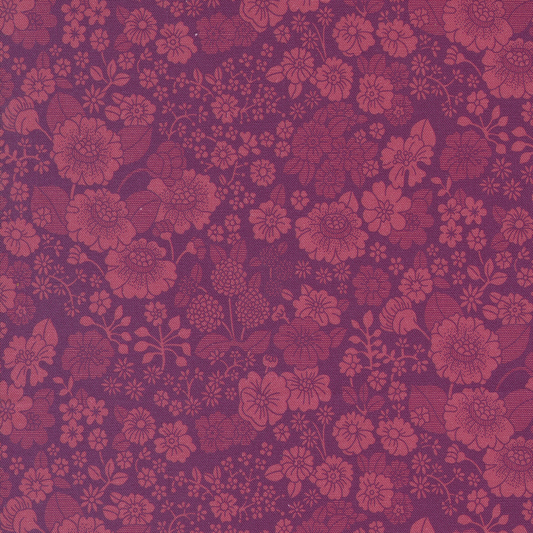 Chelsea Garden Quilt Fabric - Picadilly Florals in Plum - 33745 20
