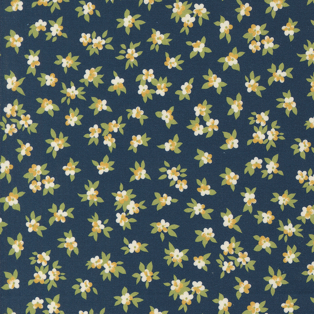 Chelsea Garden Quilt Fabric - Tea Rose Ditsy Floral in Navy Blue - 33749 16