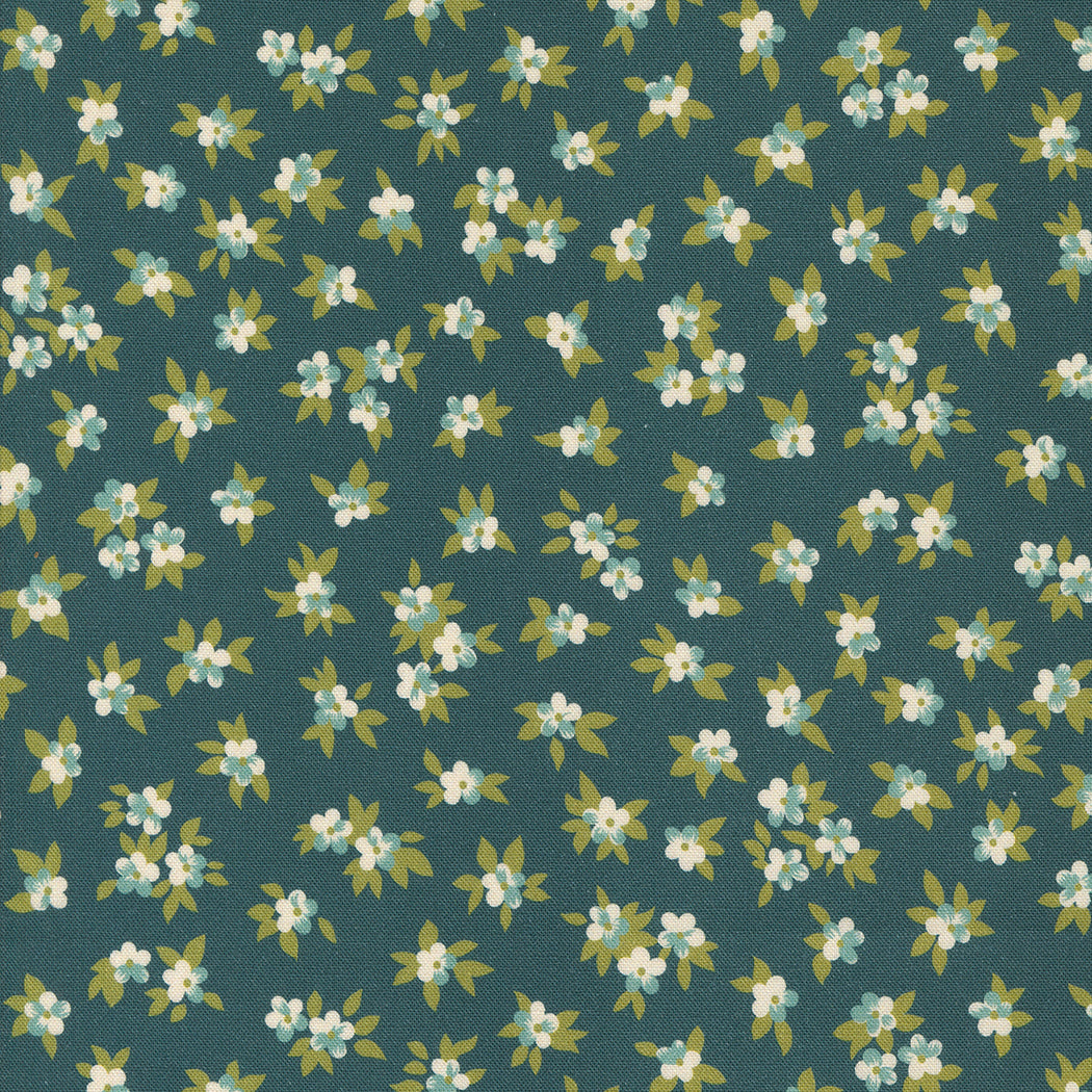 Chelsea Garden Quilt Fabric - Tea Rose Ditsy Floral in Peacock  - 33749 17