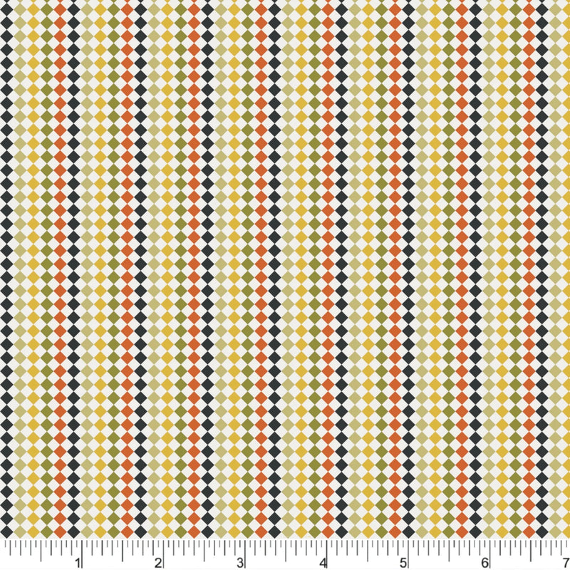 Cherries and Blossoms Quilt Fabric - Diamond Checkers in Multi - PH0538