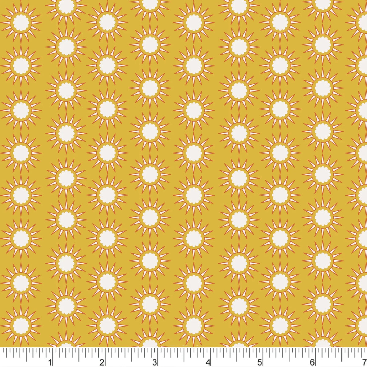 Cherries and Blossoms Quilt Fabric - Golden Sun in Gold - PH0537