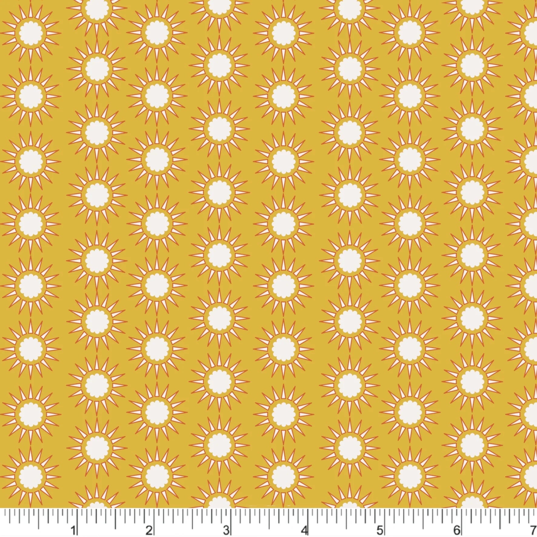 Cherries and Blossoms Quilt Fabric - Golden Sun in Gold - PH0537