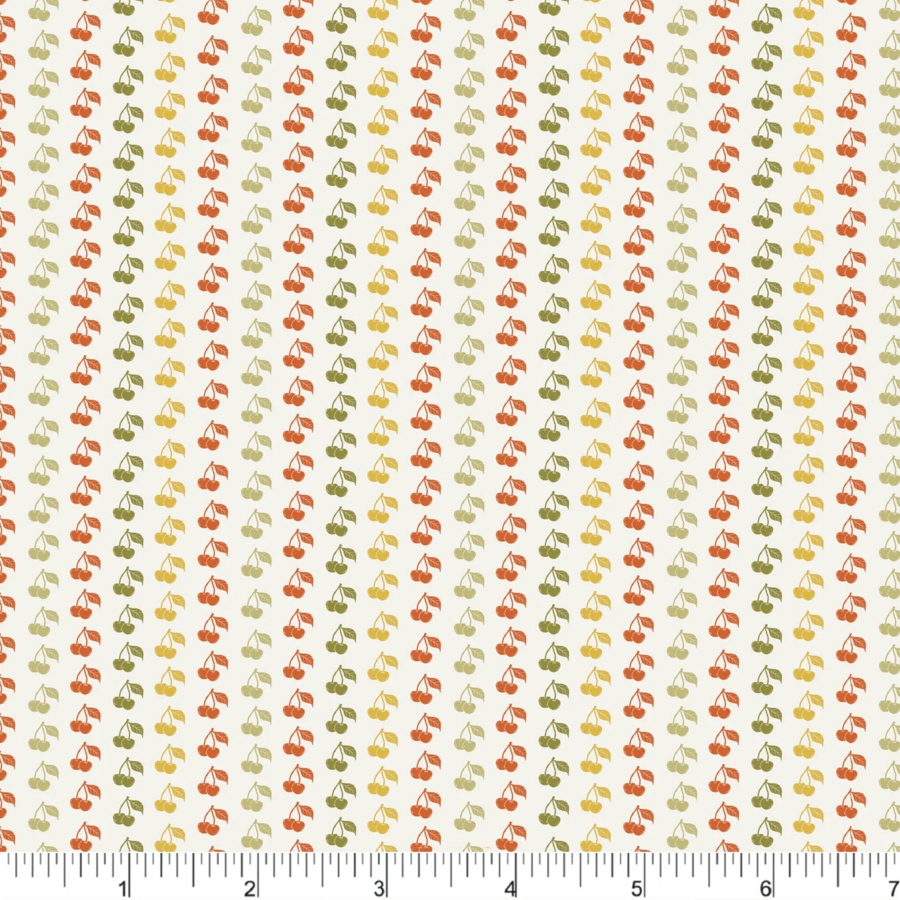 Cherries and Blossoms Quilt Fabric - Stripe Cherries in Multi - PH0539