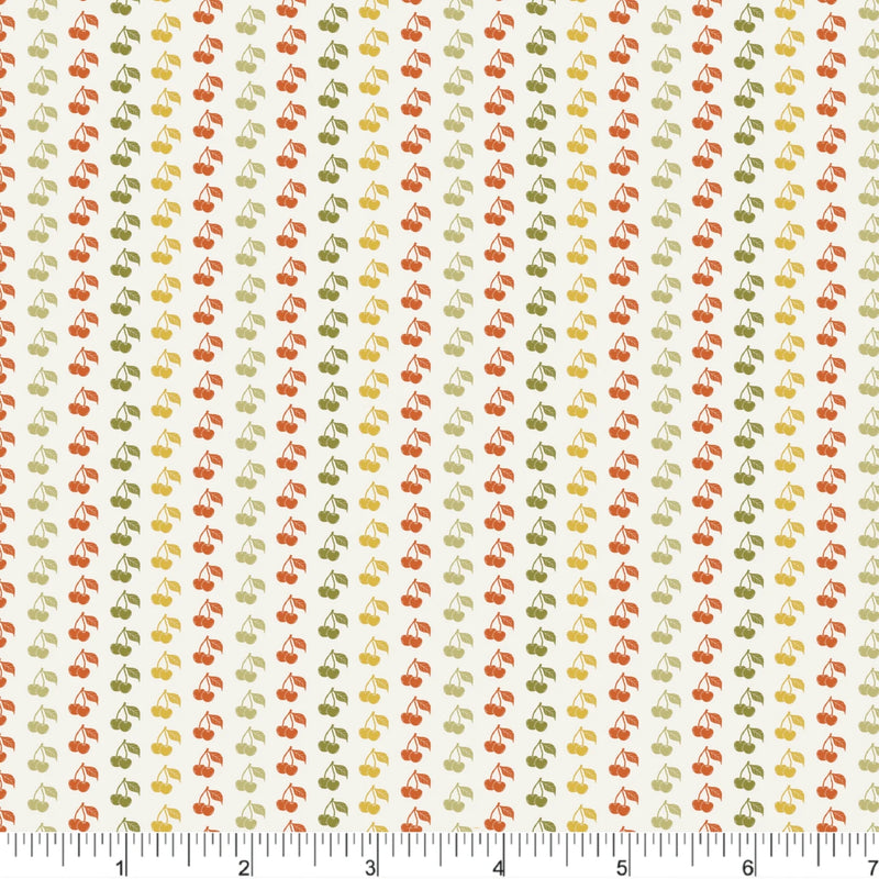 Cherries and Blossoms Quilt Fabric - Stripe Cherries in Multi - PH0539