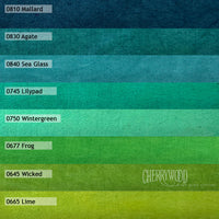 Cherrywood Hand Dyed Fabrics - Farmland 8 Step Fat Quarter Bundle (Blue to Green) - 8 pieces