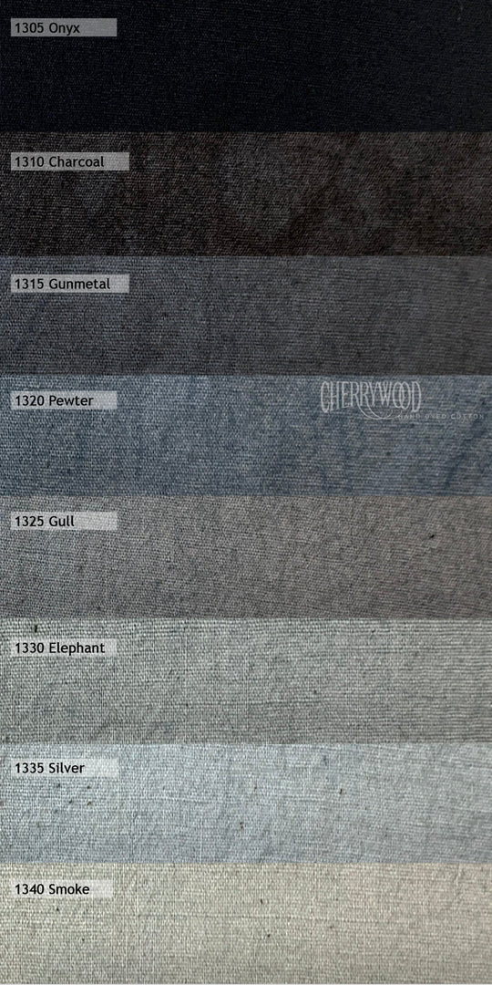 Cherrywood Hand Dyed Fabrics - Onyx Blend 8 Step Fat Quarter Bundle (Black to Gray) - 8 pieces