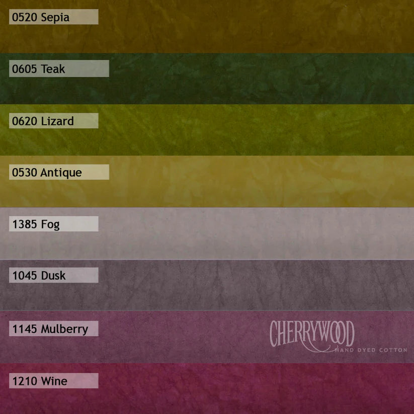 Cherrywood Hand Dyed Fabrics - Desert Dusk 8 Step Fat Quarter Bundle (Dark shades) - 8 pieces