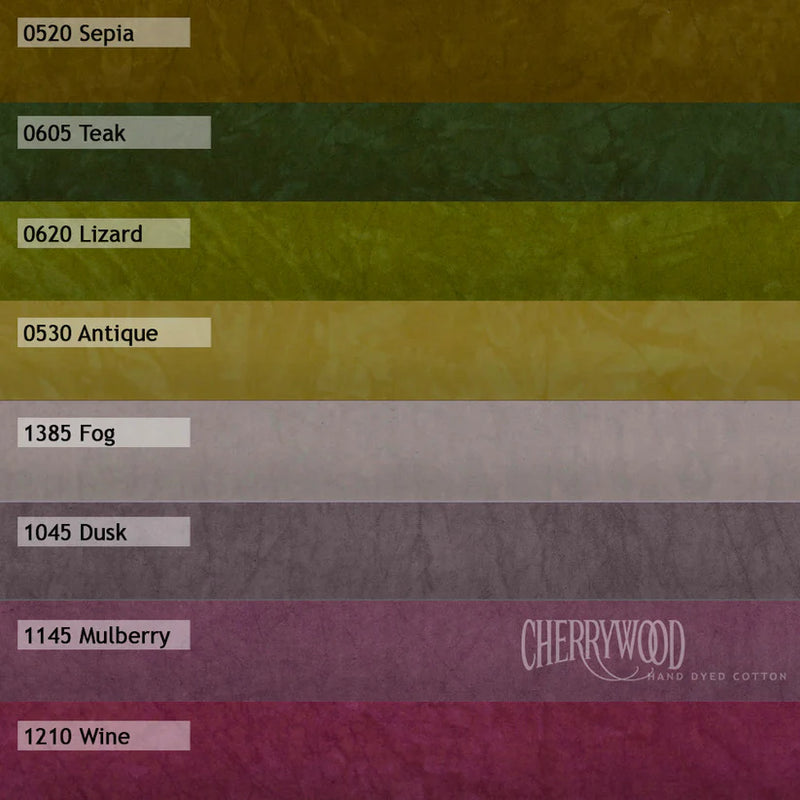 Cherrywood Hand Dyed Fabrics - Desert Dusk 8 Step Fat Quarter Bundle (Dark shades) - 8 pieces